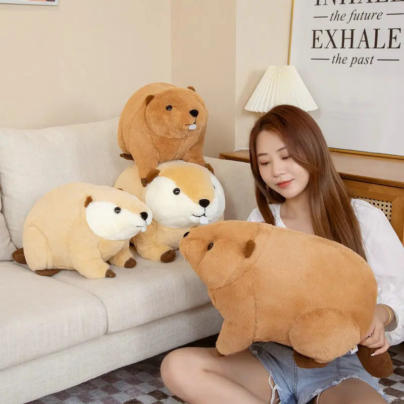Hot 1pc 45cm/60cm Cute Nutria Peluche Toy Simulation Animal Dolls Kawaii Beaver Plush Pillow Stuffed Soft Birthday Decor Gift