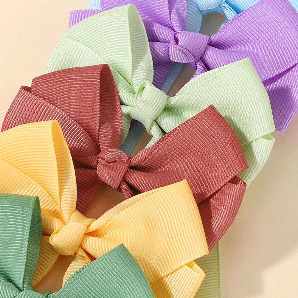 30Pcs/lot Boutique Ribbon Tassel Bow Hair Clip Set Colorful Cheer Bow Hairgripes Girls Lovely Headdress Gift