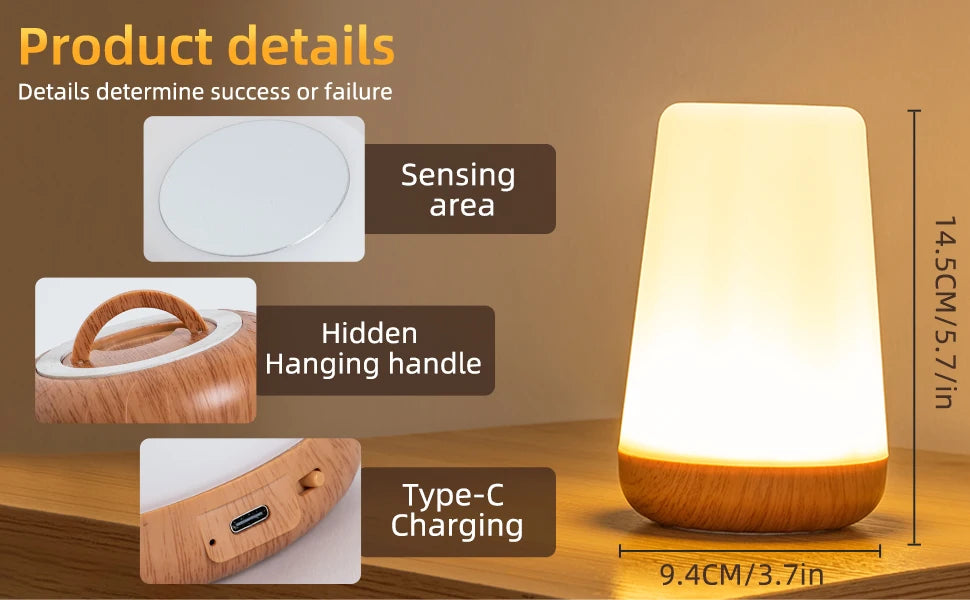 Sleeping Night Light Bedside LED Desktop Decoration Night Light Remote Control Touch 13 Colors Atmosphere Light Lamp with Hook