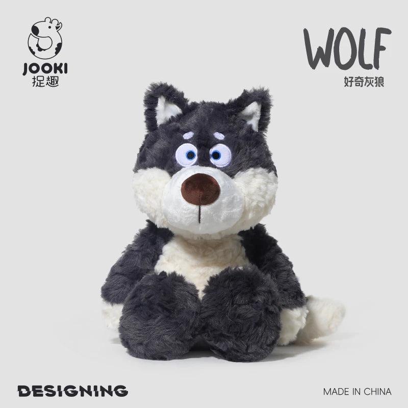 Nice Cuddly Cartoon Plush Toys Gray Wolf High Quality Fluffy Sitting Pose Doll Warm Cozy Children Companion Xmas Gift Home Decor