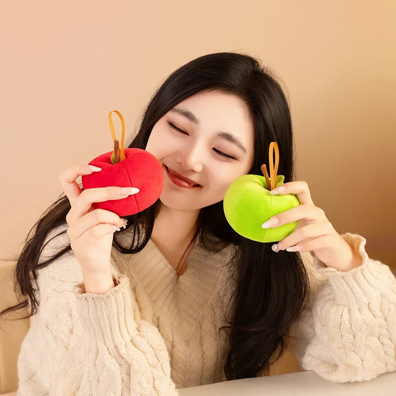 Delicate Cute Mini Apple Plush Toys Stuffed Colorful Lifelike Apple Pretty Hanging Fruit Toys Lovely Christmas Tree Decor