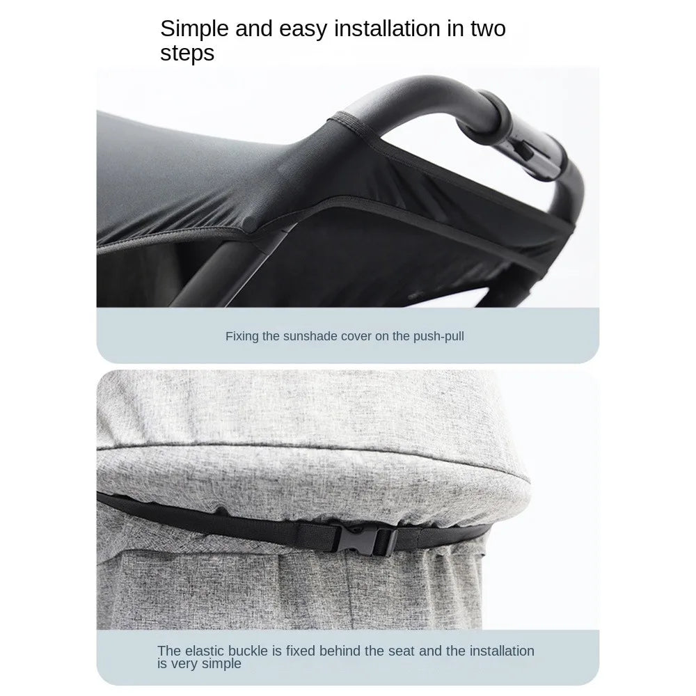 Extended Baby Stroller Sunshade Cover Sunscreen Breathable Baby Pram Canopy Lightweight Anti-UV Pushchair Visor