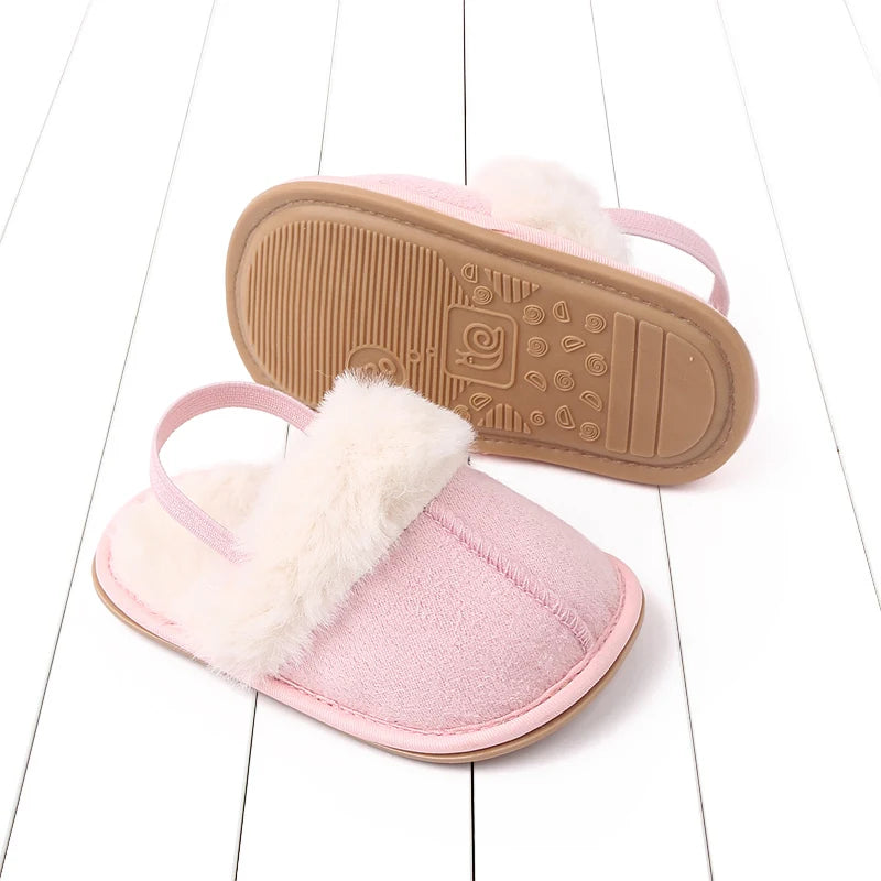Winter and Autumn Baby Girl Boy Cotton Mop TPR Sole Anti Slip Solid Three Colors Warm Newborn Toddler Shoes First Walkers BC2345