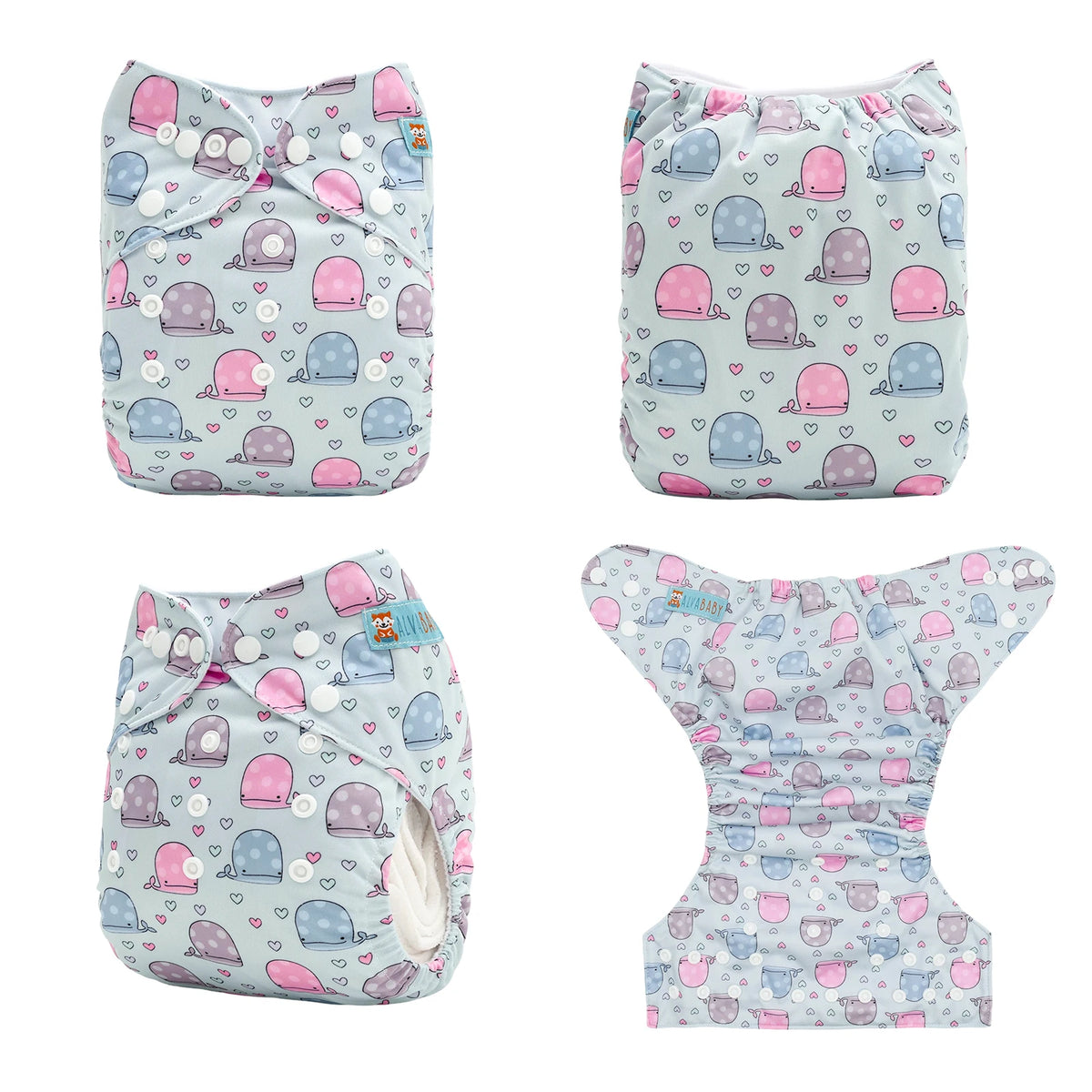 ALVABABY One Size Cloth Diaper Reusable Modern Cloth Nappy Digital Position Pocket Diaper Shell