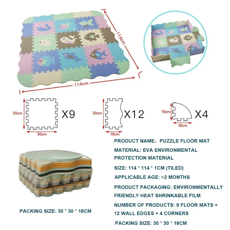 Eva Foam Baby Play Mat 25-Piece Set 30x30cm Puzzle Floor Mat Educational Toy For Nursery