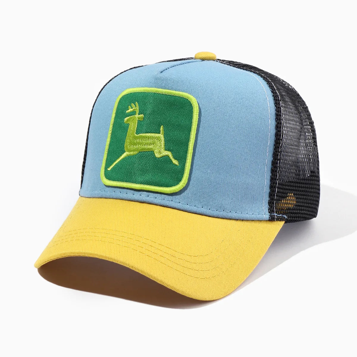 Elk Embroidery Duckbill Cap For Women Sun Protection Wide Brim Adjustable Mesh Cap Ekdb