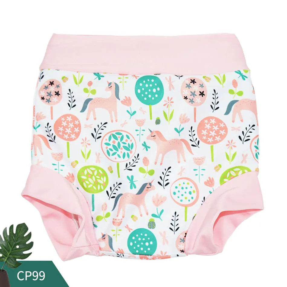 Eezkoala Newborn Baby Swimming Diaper High Waist Nappies Washable Cloth Swim Diaper