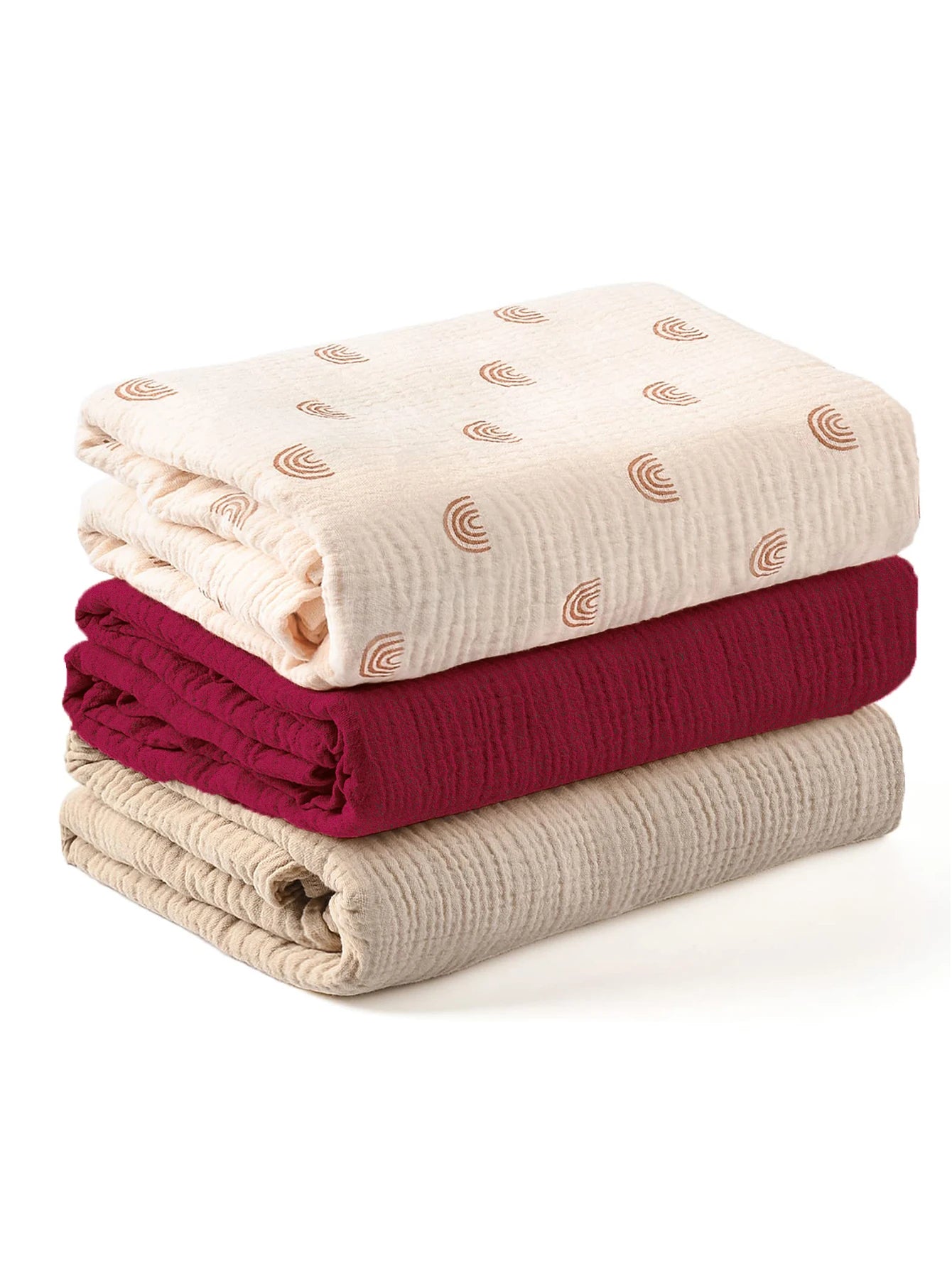 3PCS/set Soft Breathable Newborn Baby Receiving Blanket Muslin cotton Wholesale Swaddle Blankets