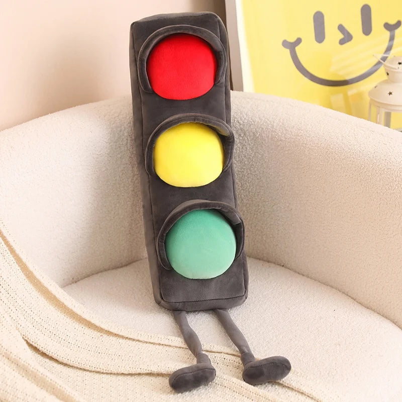 Lifelike Stuffed Signal Lamp Plush Toys Soft Traffic Light Toys For Children Funny Traffic Game Props Creative Home Decor