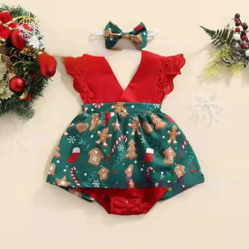 Baby Girl Dress New 2-piece Red Flower Baby Clothing Newborn Girl Lace Dress Princess Skirt Clothing 0-24M Princess Dress