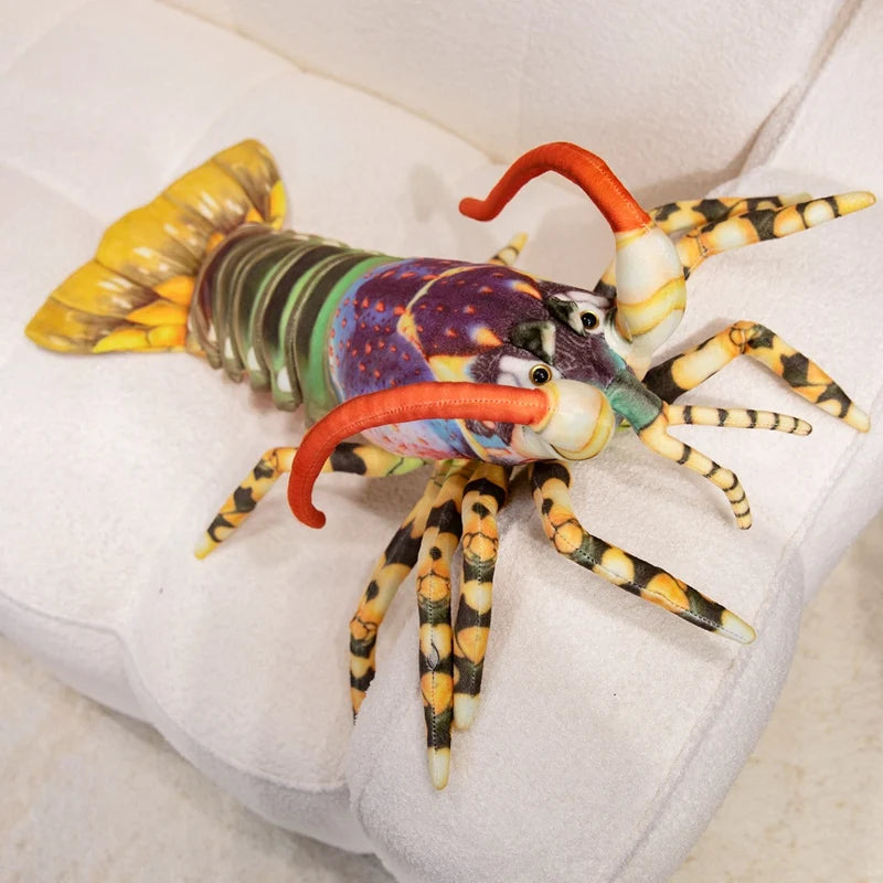 Colorful Lobster Plush Toy Stuffed Throw Pillow - Lifelike Design Creative Home Decor Funny Christmas Gift Vivid Lobster Theme