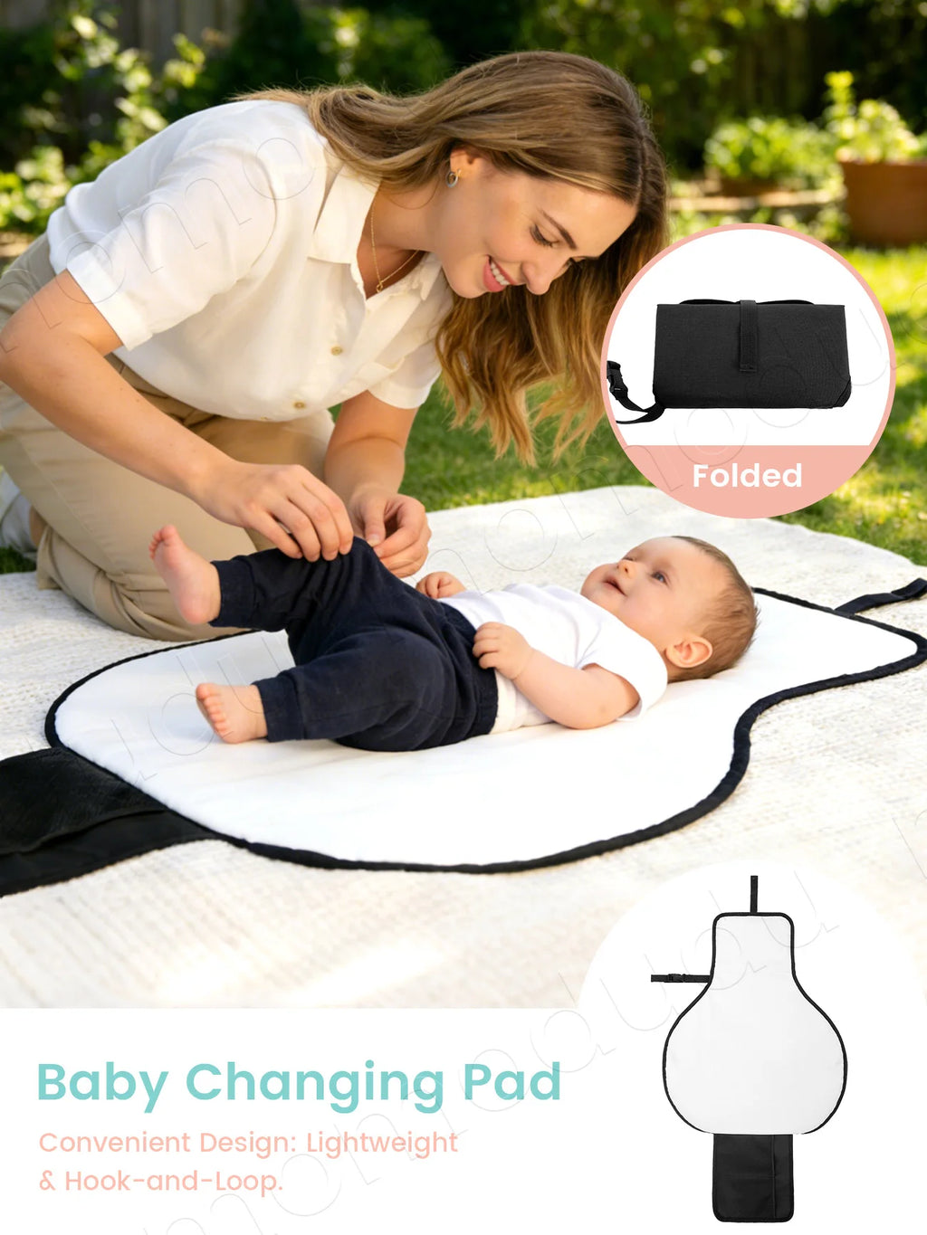 Portable Diaper Changing Pad Portable Baby Changing Pad with Pockets Waterproof Travel Diaper Changing Station Kit Baby Gifts