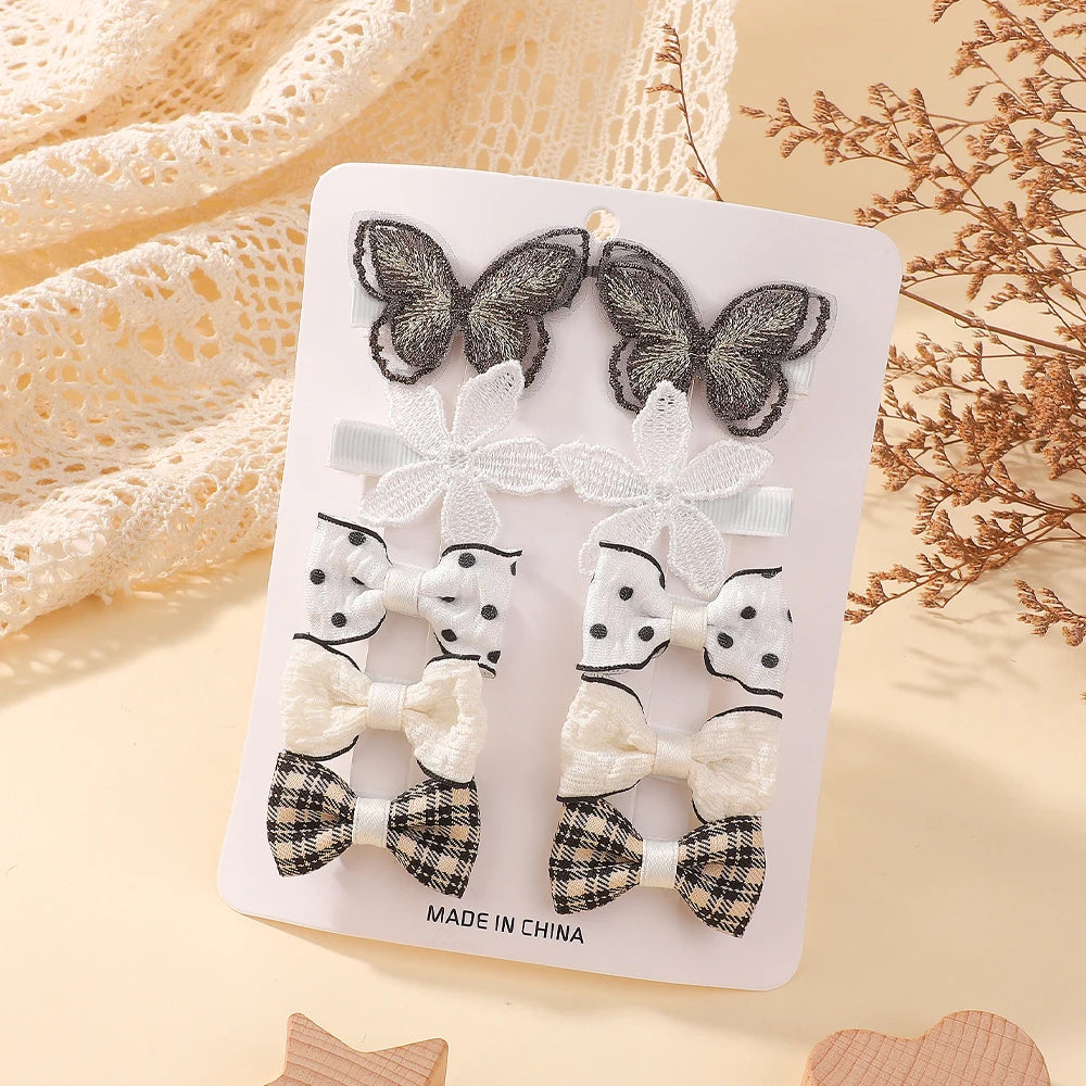 10Pcs Set Multicolor Flower Hair Clips for Girls Primary Hair Accessory and Decoration