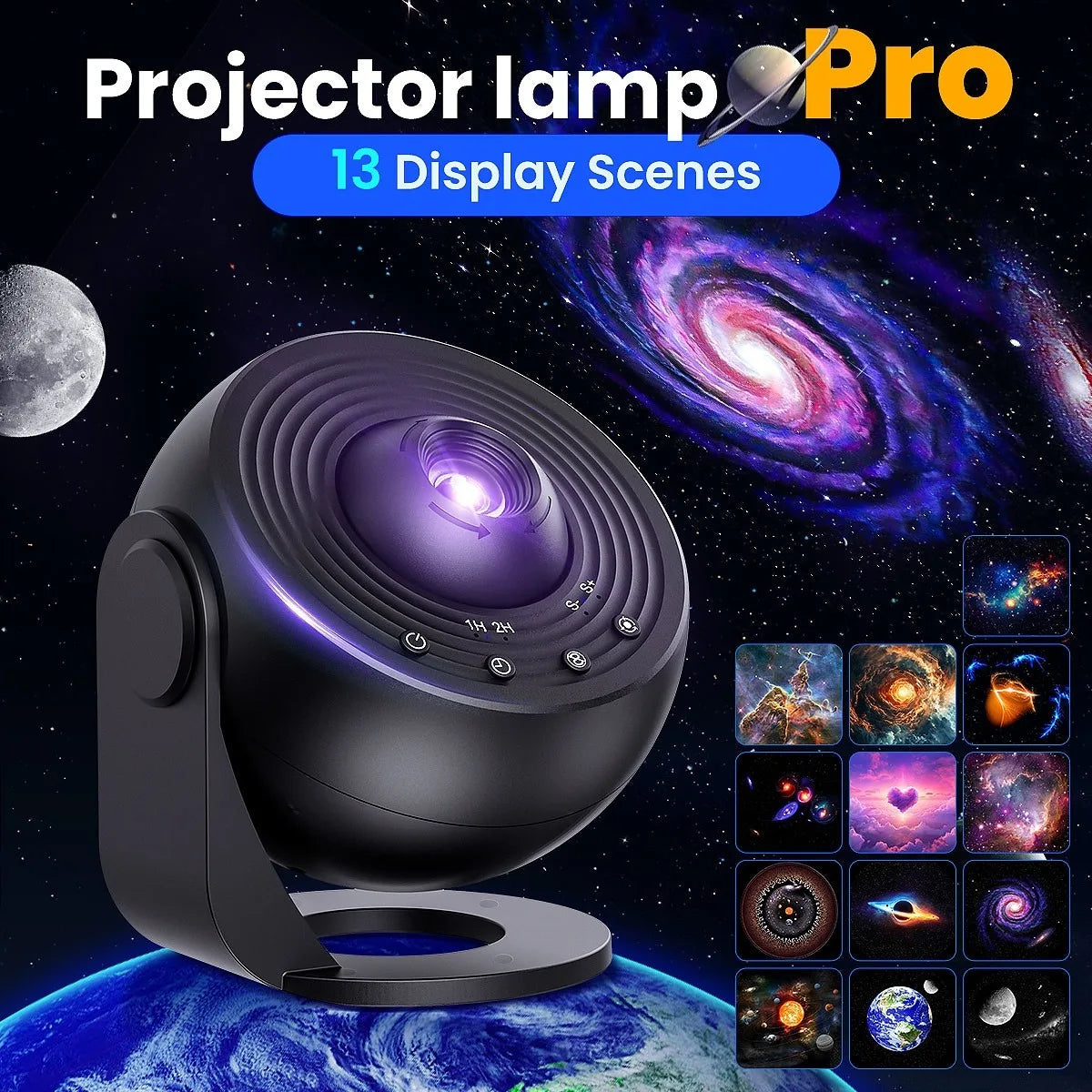 Night Light Galaxy Projector 360 Rotate Starry Sky Planetarium Lamp for Kids Bedroom Decor