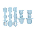 5-piece self-feeding silicone spoon with choking barrier - Baby spoon feeding set, suitable for home and travel, baby weaning