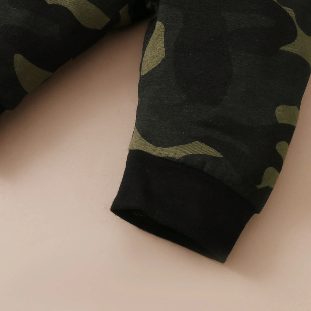 Newborn Baby Boy Set Daddy Baby Letter Printed Camouflage Pants and Hats 3Pcs/Set for 0-18 Months Boys Summer Camouflage Set