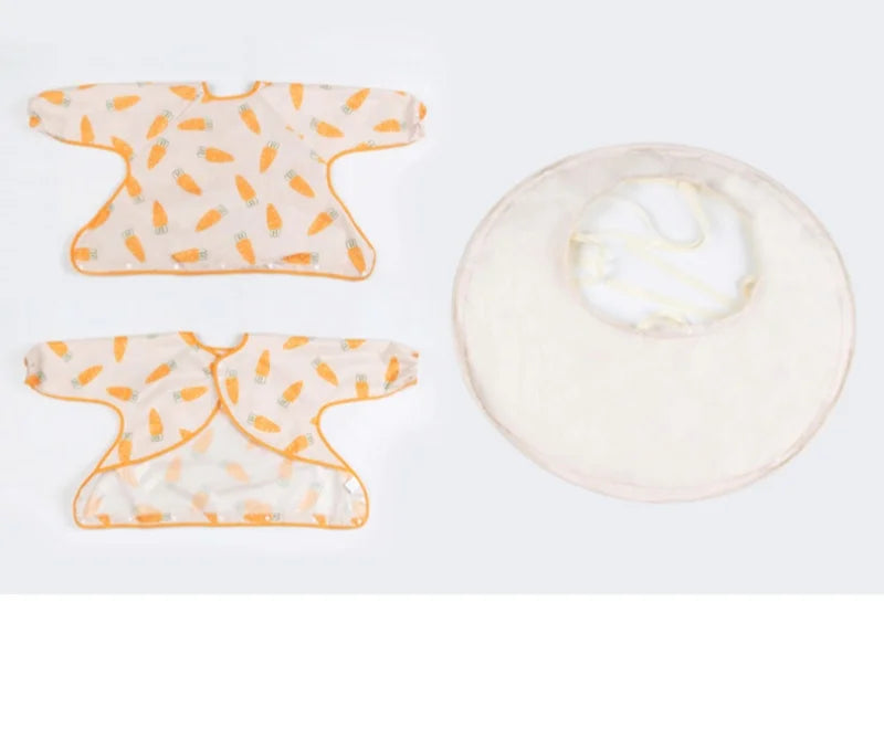 Infant Feeding Table Cover For High Chair Toddler Bib Mess Proof Long Sleeve Smock Attaches to Feeding MatBaby Eating Table Mat
