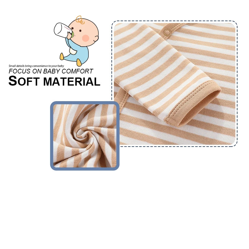 Kiddiezoom 3 Pcs/Lot Autumn Winter Fashion Long Sleeve Baby Boy Girl Romper 100%Cotton Soft Newborn Jumpsuits Clothes