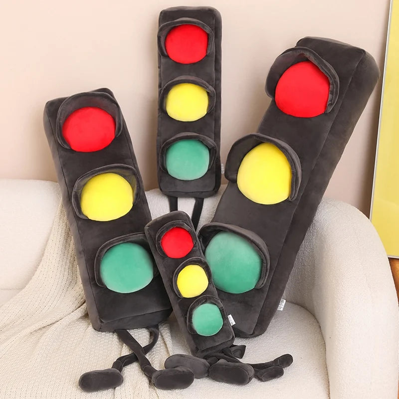 Lifelike Stuffed Signal Lamp Plush Toys Soft Traffic Light Toys For Children Funny Traffic Game Props Creative Home Decor