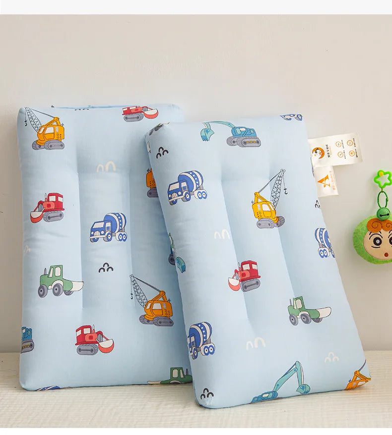 Cartoon Kids Pillow Cotton Double Layer Yarn Baby Sleeping Pillow Newborn Children's Neck Protection Bedding Baby Items