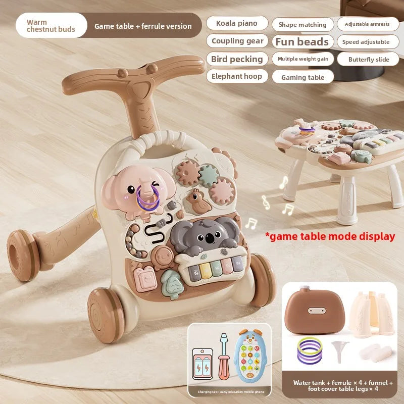 Multifunctional Baby Walker Toy Anti-Rollover With Adjustable Height And Learning Push Activity Center Model AWT01