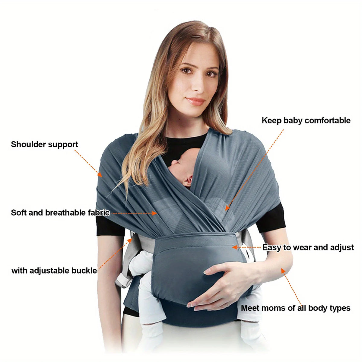 Wrap Baby Carrier Original Stretchy Infant Sling For Newborns Up To 41 Lbs Model Original