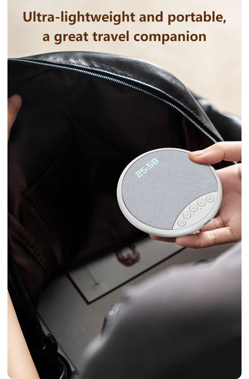 Lenovo Pillow Speaker HiFi Sleep Sound Machine White Noise Bluetooth 5.4 Speaker Digital Alarm Clock Timer Long Battery Life
