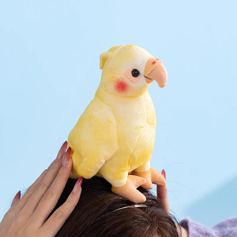 Hot 17cm Kawaii Small Yellow Parrot Plush Toy Dolls Imitation Soft Cartoon Bird Stuffed Christmas Home Decor Parrot Plush Toys