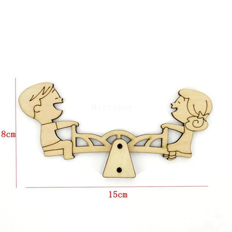 Busy Board Educational Toy For Children Seesaw Switch Valve Wood Chips Bottom Plate Model 01