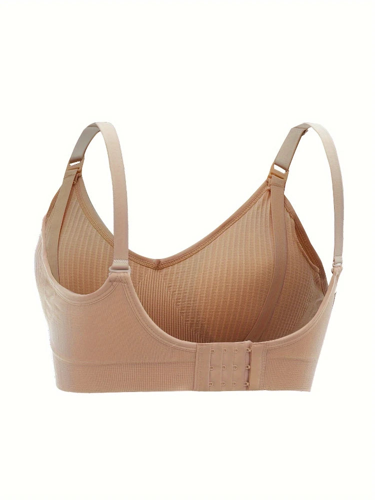 3PCS No Steel Ring with Sports Pad Bra Breastfeeding Non-sagging Vest-style Pregnant Women's Clothing Underwear Front Buckle