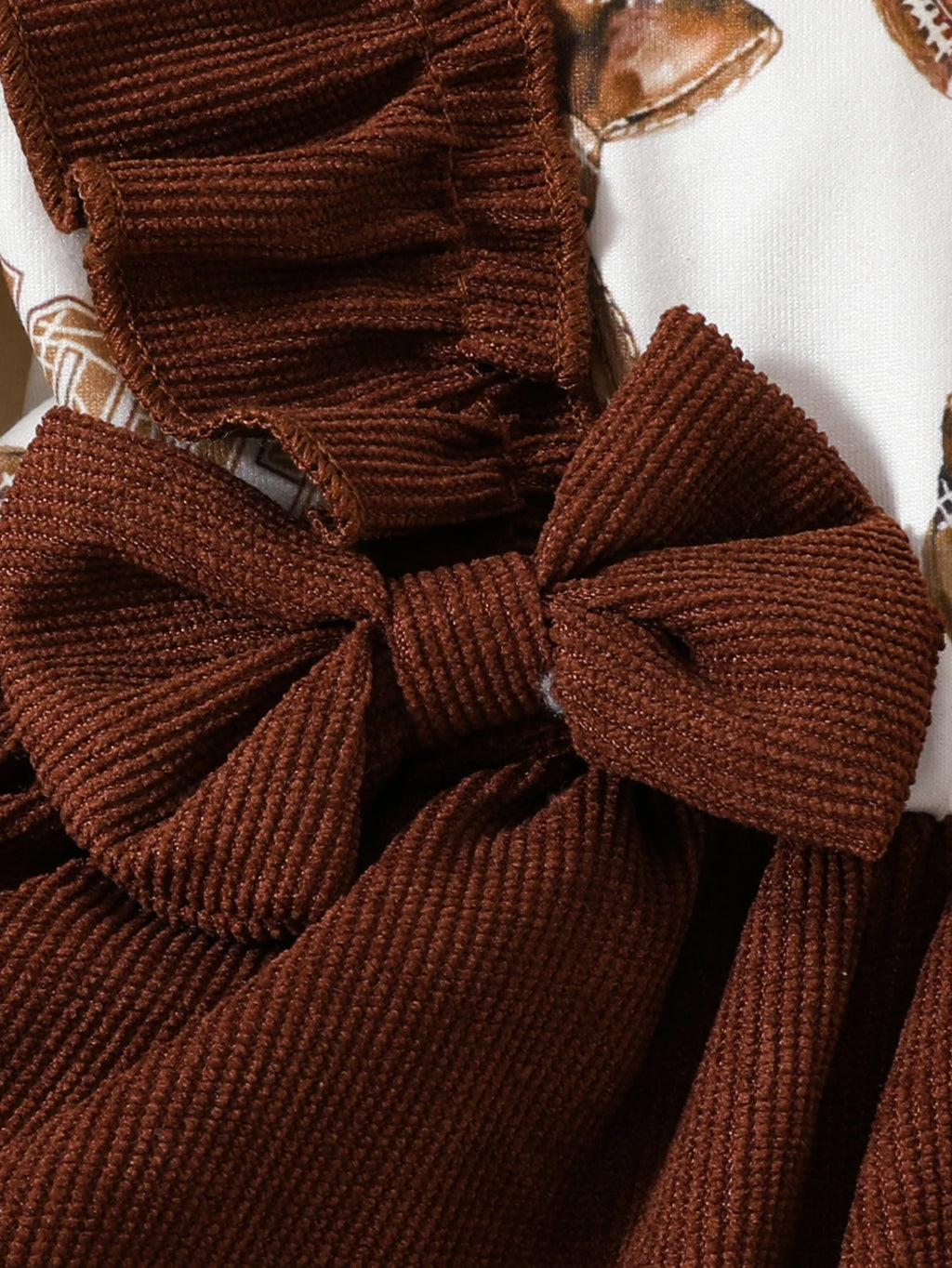 0-18 Months Baby girl Dress Ruffled Bow Corduroy Long sleeved Dress+Headband 2Pcs/Set Baby Girl Spring and Autumn Dress