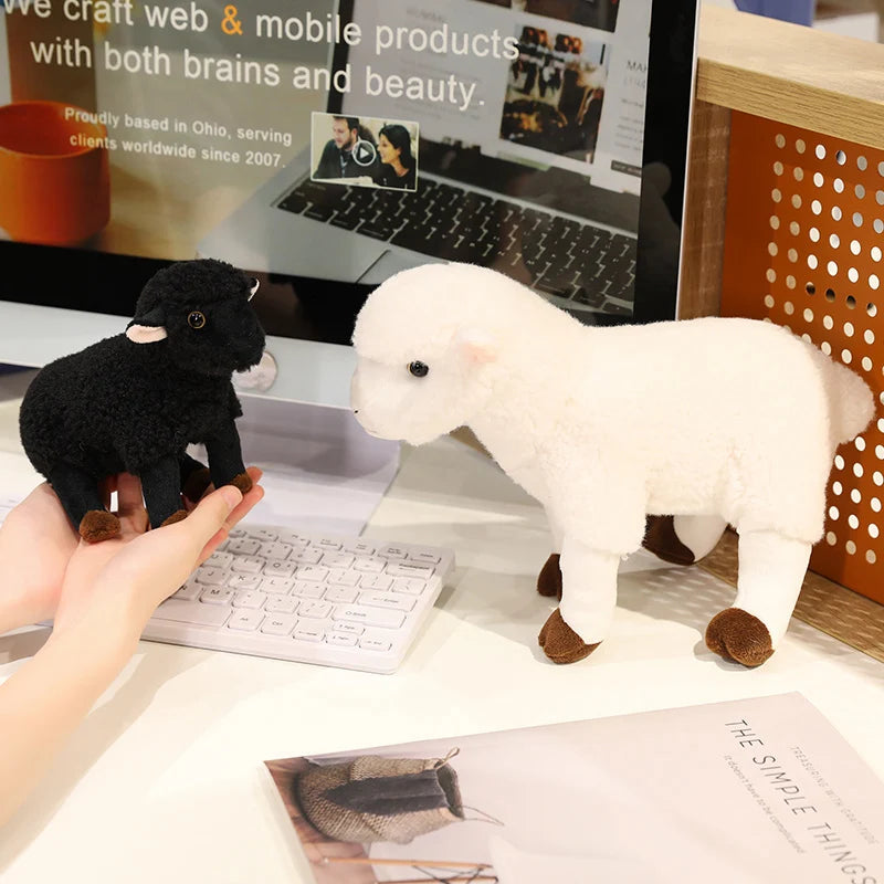 Wholesale Sale Realistic Sheep Plush Toys Soft Stuffed Standing Sheep Doll Pendants Cute Delicate Keychian Pendants Bags Decor