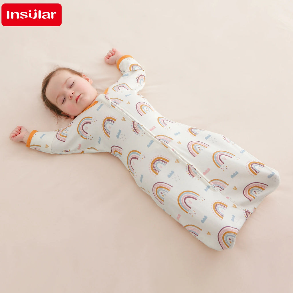 INSULAR Sleeveless Vest Baby Sleeping Bag, Summer Thin Cotton Fabric Anti-kick Quilt, Newborn Sleep Sack with Two Way Zipper
