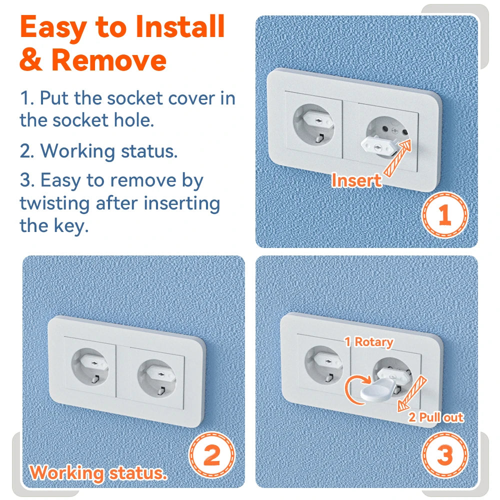 Chile/Brazil EU Universal Power Socket Outlet Plug Protective Covers Anti Electric Baby Safety Protector 20pcs