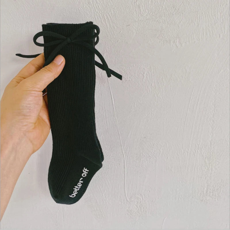 Spring And Autumn New Korean Version Of The Cute Bow Cotton Breathable Children's Non-slip Mid-calf Socks Girls Princess Socks