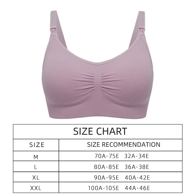 Maternity Nursing Bra Seamless Open Front Clasp Breastfeeding Large Size Breathable Nylon Blend Model 001