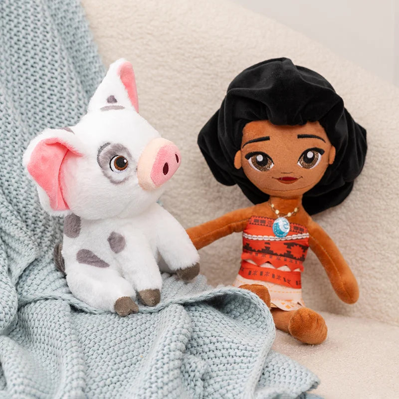 Kawaii Moana Pig Rooster Plush Toy Anime Pig Princess Chicken Stuffed Animals Accompany Sleep Toy Home Decor Kids Birthday Gifts