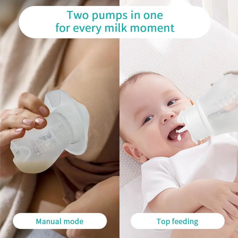 Manual Silicone Breast Pump for Maternity Breast Milk Collector Two-in-One Comfortable Feeding Newborns Pumping Tool