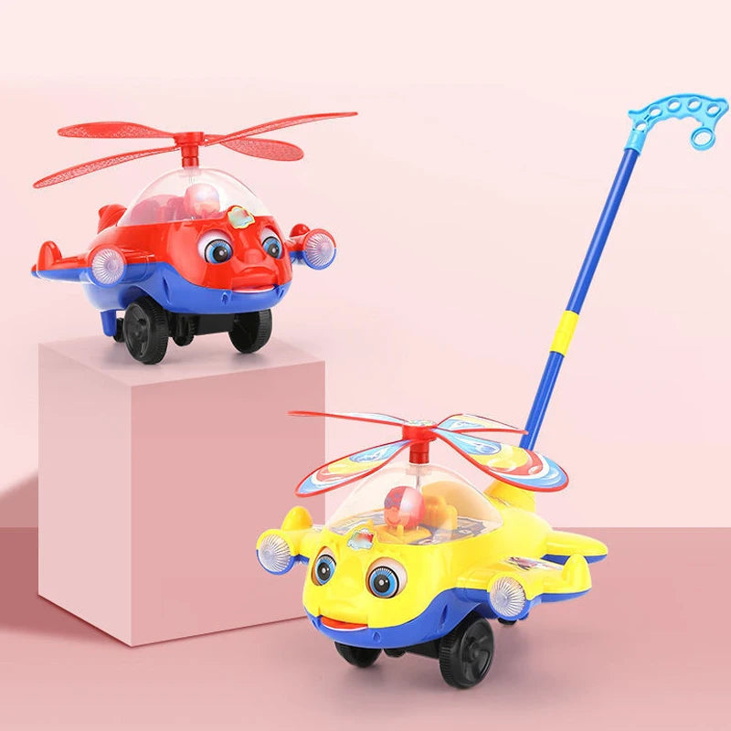 Baby Walker Toy Hand Push Toddler Toy Plane Car Toys Push Along Walking Toy for Kids Children Boys Girls Outdoor