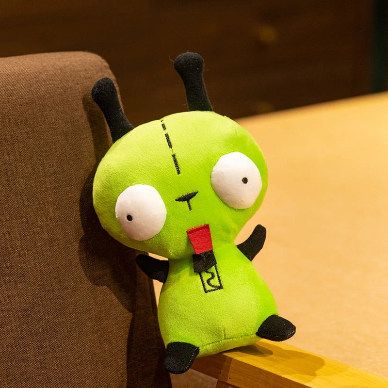 Hot 25cm Alien ET 3D Eyes Green Invader ZIM GIR Dog Plush Figure Toy Soft Stuffed Collectible Christmas Gift Toys for Children