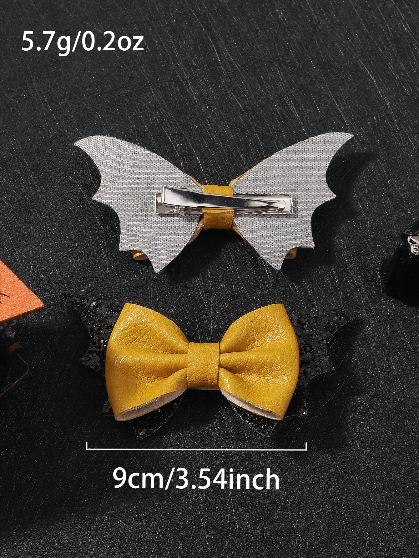 2pcs Halloween Barrettes Bat Wing Bow Hair Clips Girls Bangs Clips for Party Performance Headdress Barrettes Cosplay Headwear