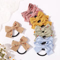 Random Color 10PCS Flower Ribbon Bowknot Hair Rubber Bands for Girls Handmade Cute Bow Hair Ties Headwear Kids Hair Accessories