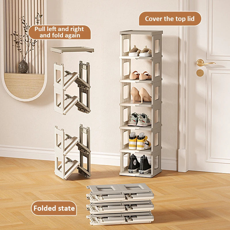 3 5 7 Tier Shoe Organizers Indoor Shoe Rack Organizer Folding Shoe Hanger Foldable Sneaker Shelf Home Door Shoes Storage Shelves