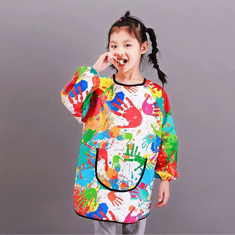 Art Apron Children's Apron - Waterproof Long Sleeved Cover Paint Apron for Children, Kindergarten Art Painting WQ005