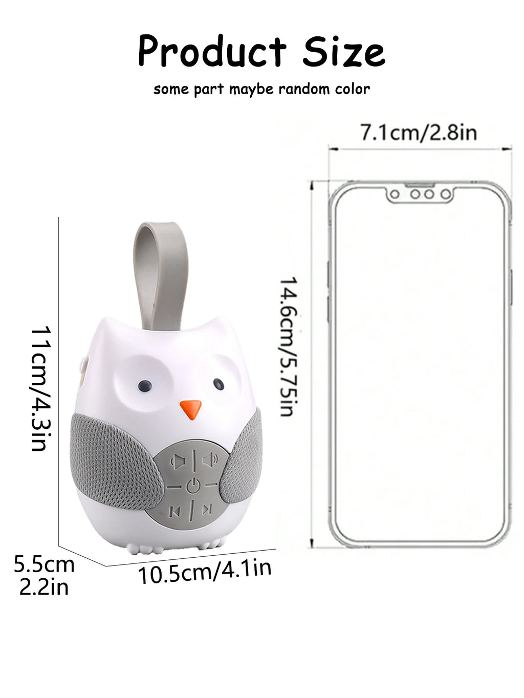 Portable Sleep Sound Toddler White Noise Machine Soothing Music Player Sleep Home for Baby Room Stroller Lullaby boys Girls Gift
