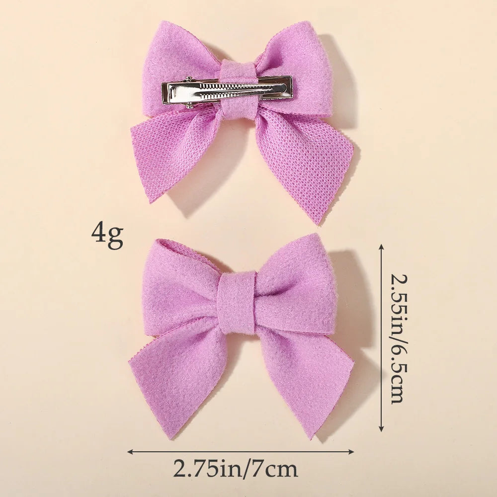 40Pcs random color cheer bow hairgripes for girls hair bangs lovely bowknot hairclip boutique kids headwear barrette