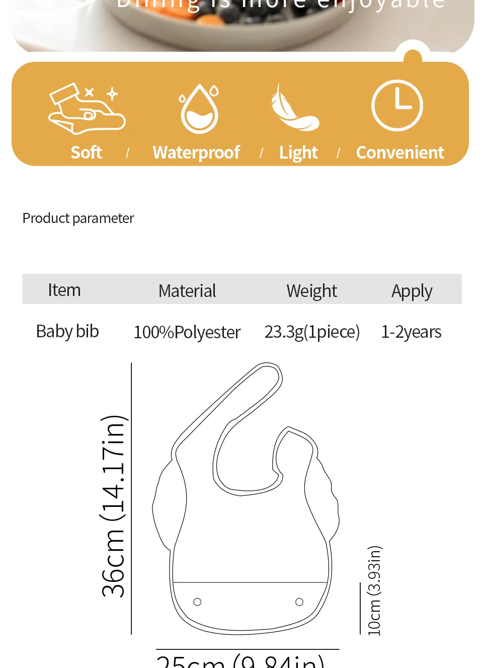 2Pcs/Set Waterproof Baby Bibs,Lively and Adorable Shoulder Design Sleeveless Smock Feeding Bib Apron
