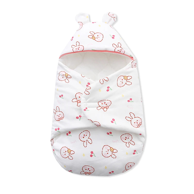 Newborn Baby Sleeping Bags Cartoon Baby Wrap Blankets Autumn and Winter Newborn SleepSack Envelope Thick Cocoon for Baby 0-6M
