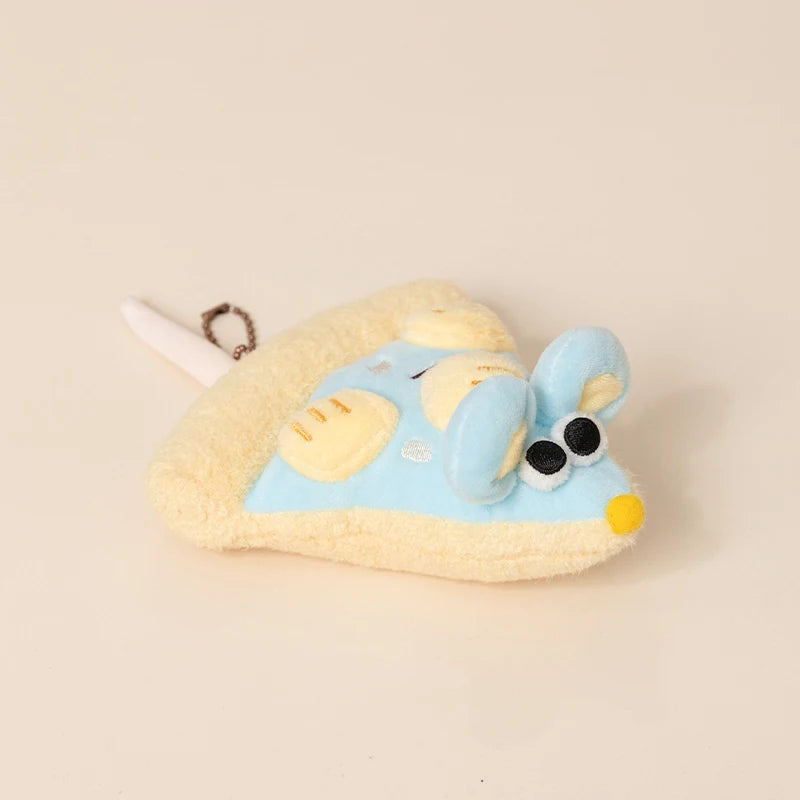 Pizza Mouse Plush Toys Hanging Pendants Creative Pizza Multiple Flavors Adorable Mouse Dolls Gifts For Birthday 14cm Decoration