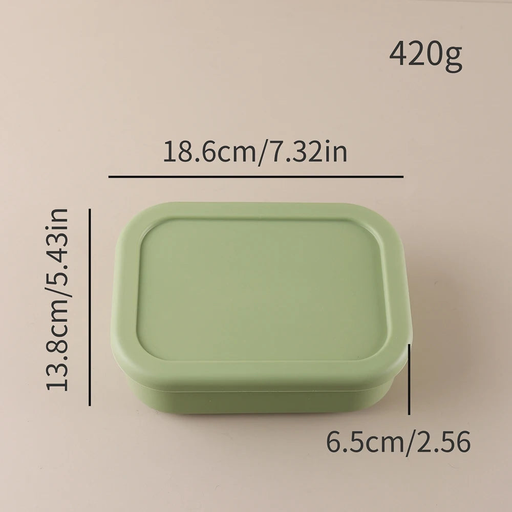 750ml Custom Name Animal Bento Box | Adorable 3-Section Silicone Lunch Box for Boys & Girls | Eco-Friendly & Leak-Proof